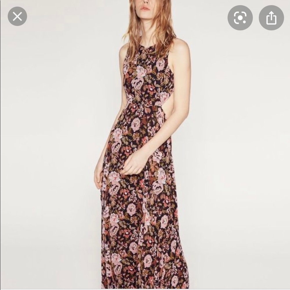 Zara Backless Floral Maxi Dress